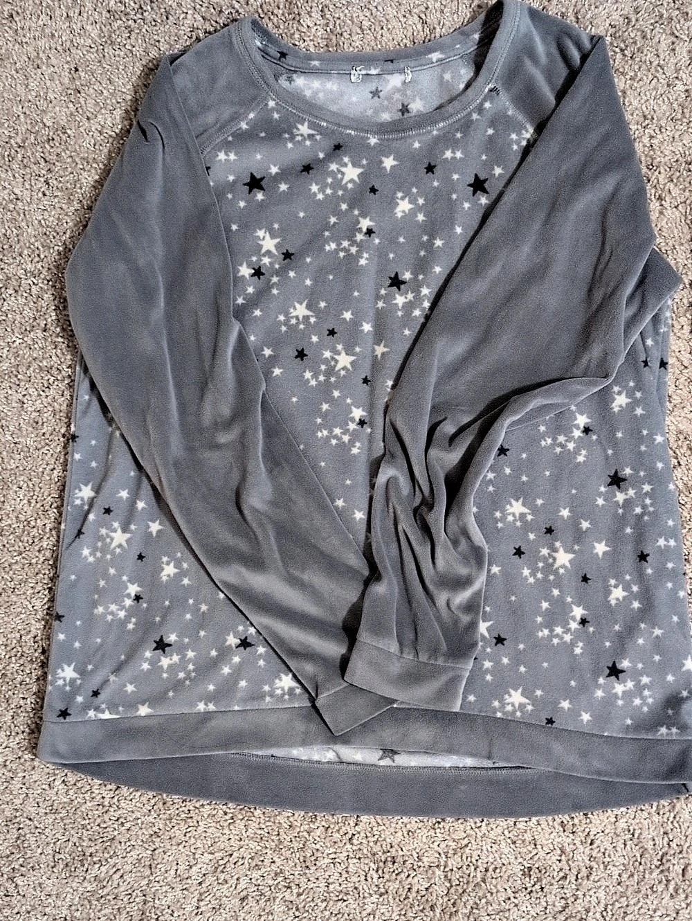Star Print Pajama Set in Gray